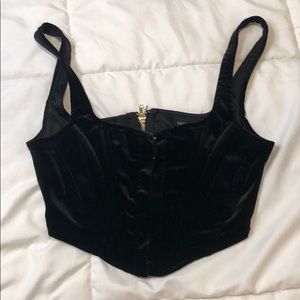 Black velvet corset top